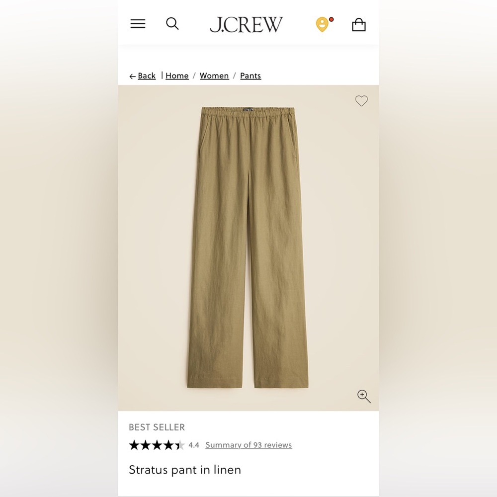 J. Crew Stratus Linen Pants - Dusty Fatigue